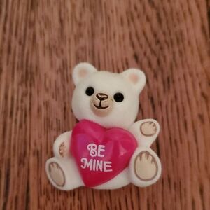 Vintage 1985, Hallmark White and Red Valentine's Day Teddy Bear & Heart Pin